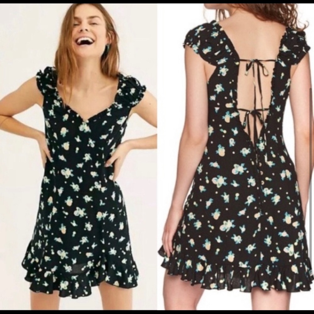 FREE PEOPLE LIKE A LADY PRINTED MINI DRESS